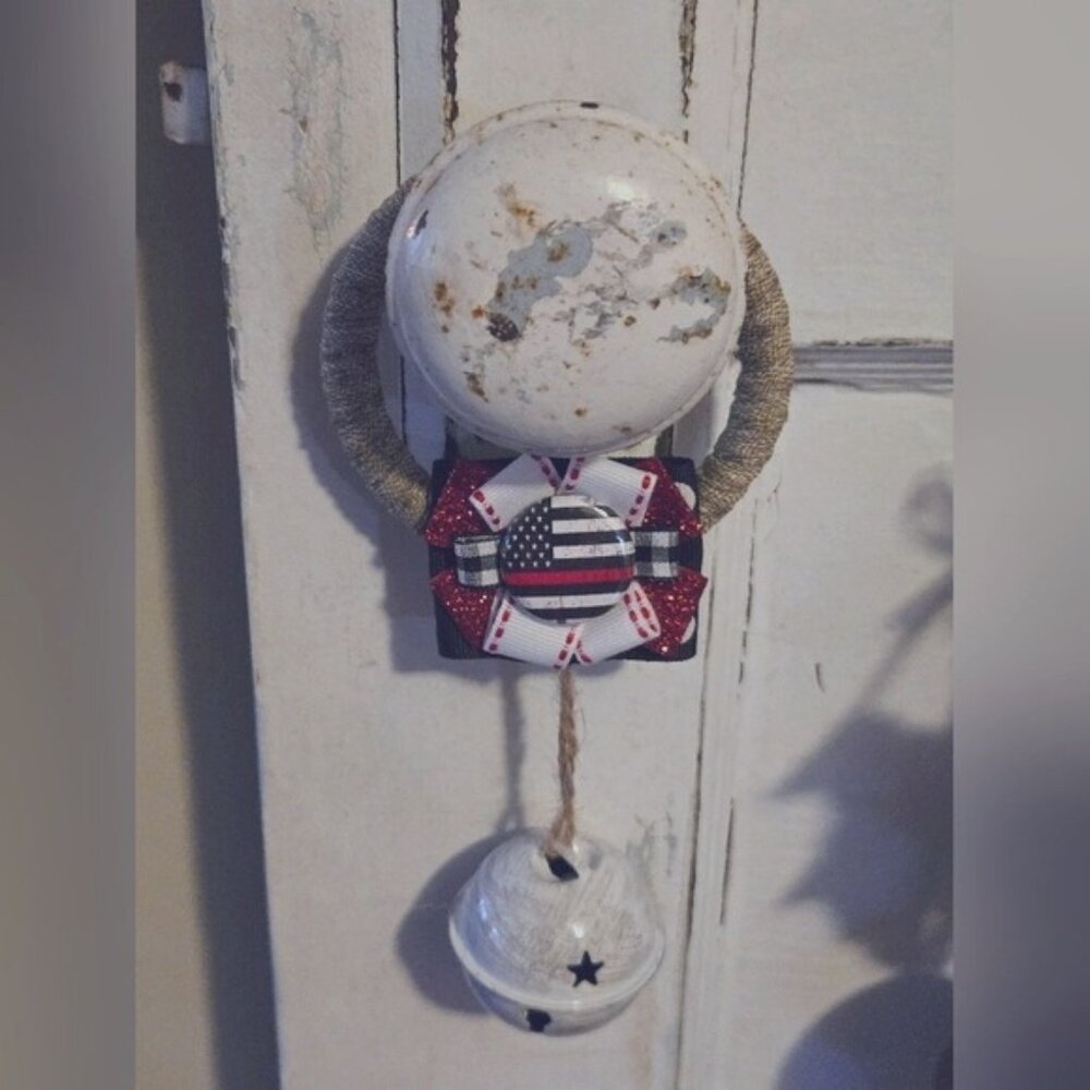 Thin Red Line Door Knob Hanger Firefighter Support First Responders Door Decor